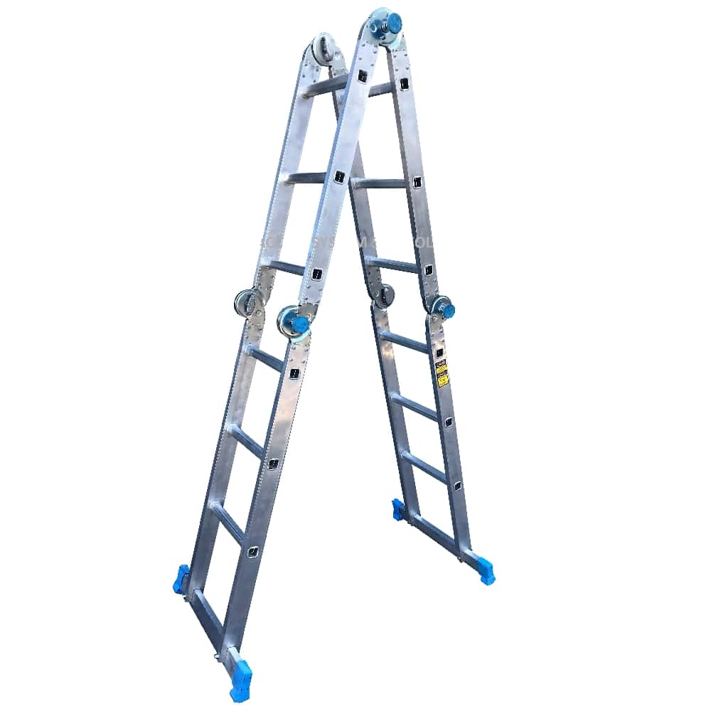 Steel decking boards on scaffold