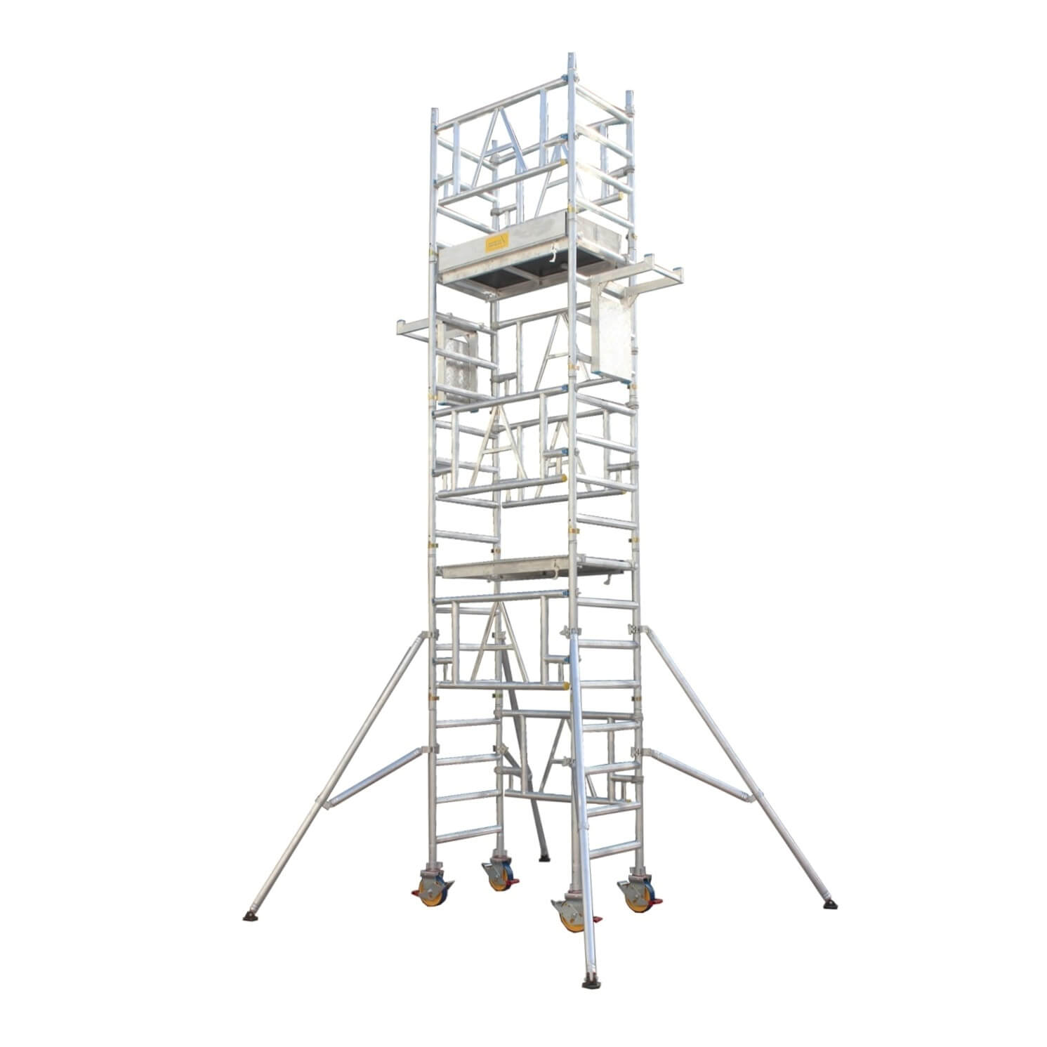 Construction site scaffolding setup